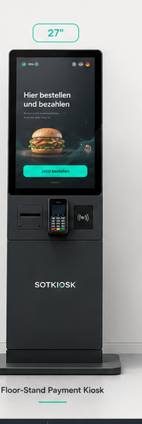Restaurant-Kiosk von SOTKIOSK als Standgerät mit Self-Ordering-Oberfläche